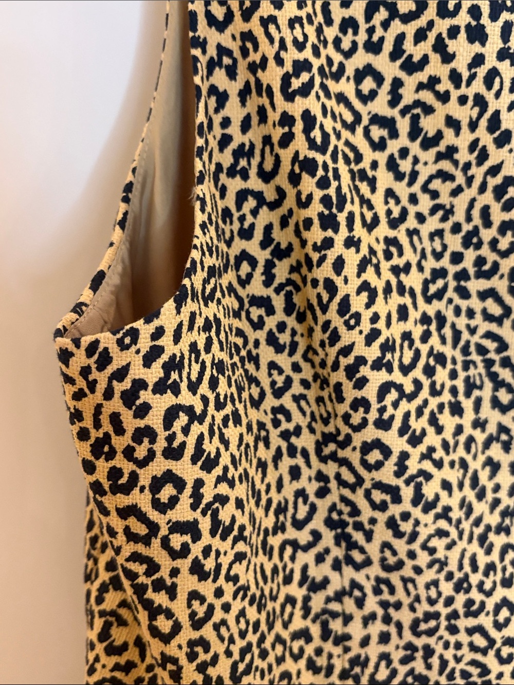 EUC J. Crew Leopard Print Midi Sheath Dress in Tan and Black - Picture 10 of 14